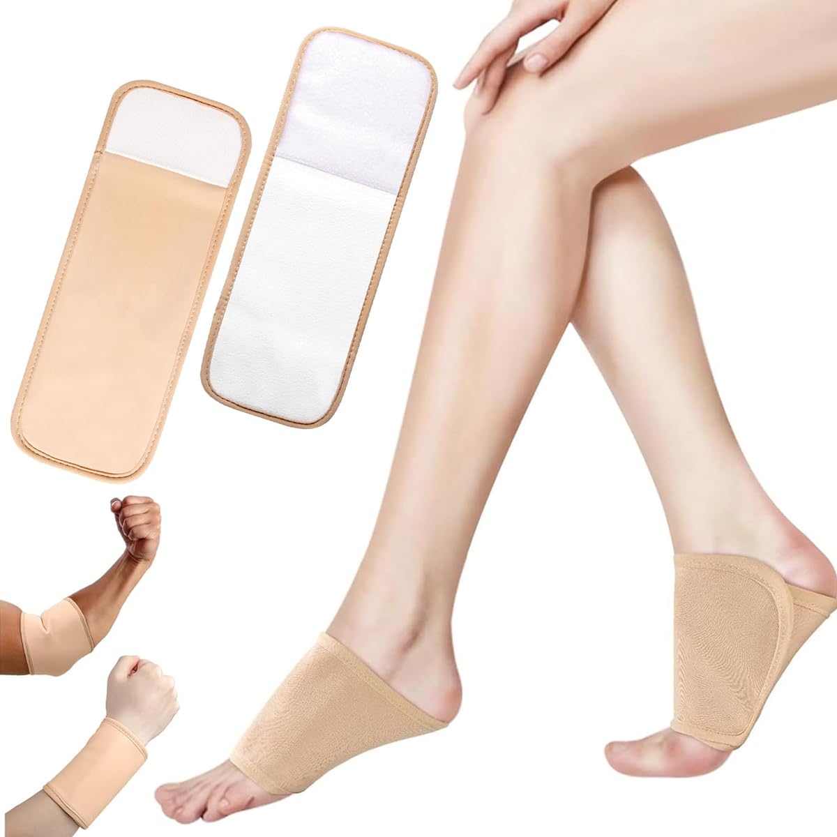 HANNEA 2PCS Castor Oil Foot Pack Kit for Feet, Reusable Organic Thyroid Foot Castor Oil Wrap for Promotes Circulation, Relieves Inflammation, Feet Pain HANNEA 2PCS Castor Oil Foot Pack Kit for Feet, Reusable Organic Thyroid Foot Castor Oil Wrap for Promotes Circulation, Relieves Inflammation, Feet Pain
